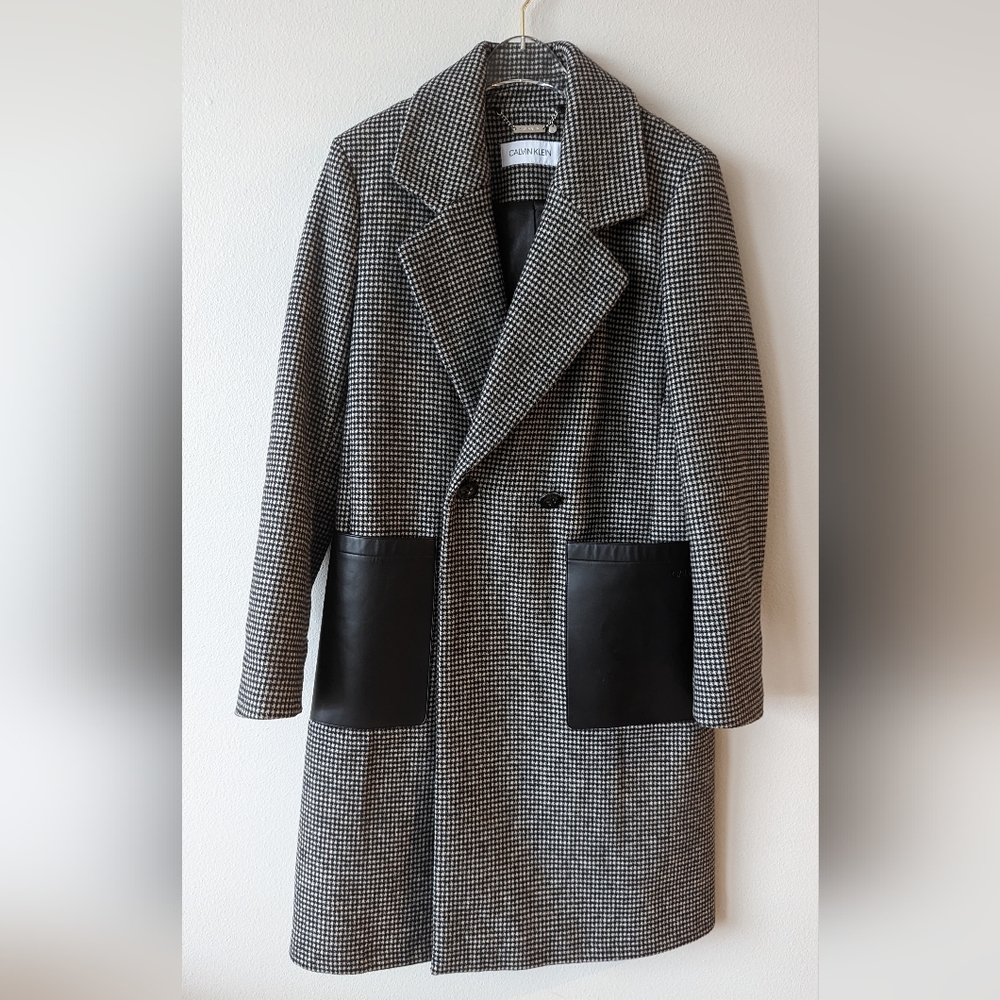 Calvin Klein Women's Notch Collar Double Breast Patch Pocket Jacket